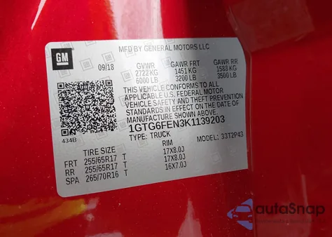 2019 GMC Canyon 4Wd All Terrain W/Leather from USA, damaged, VIN 1GTG6FEN3K1139203